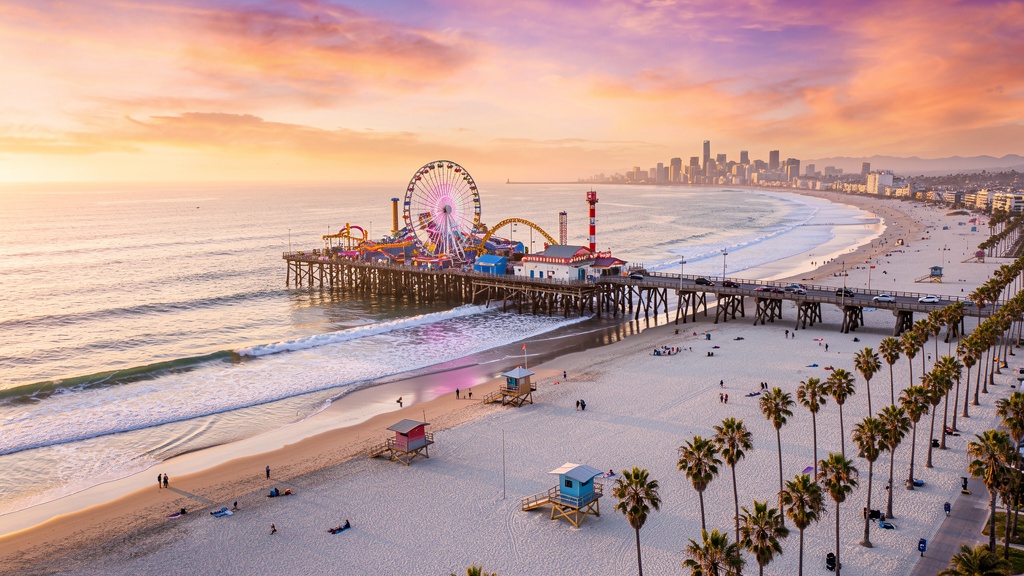 サンタモニカビーチの全景