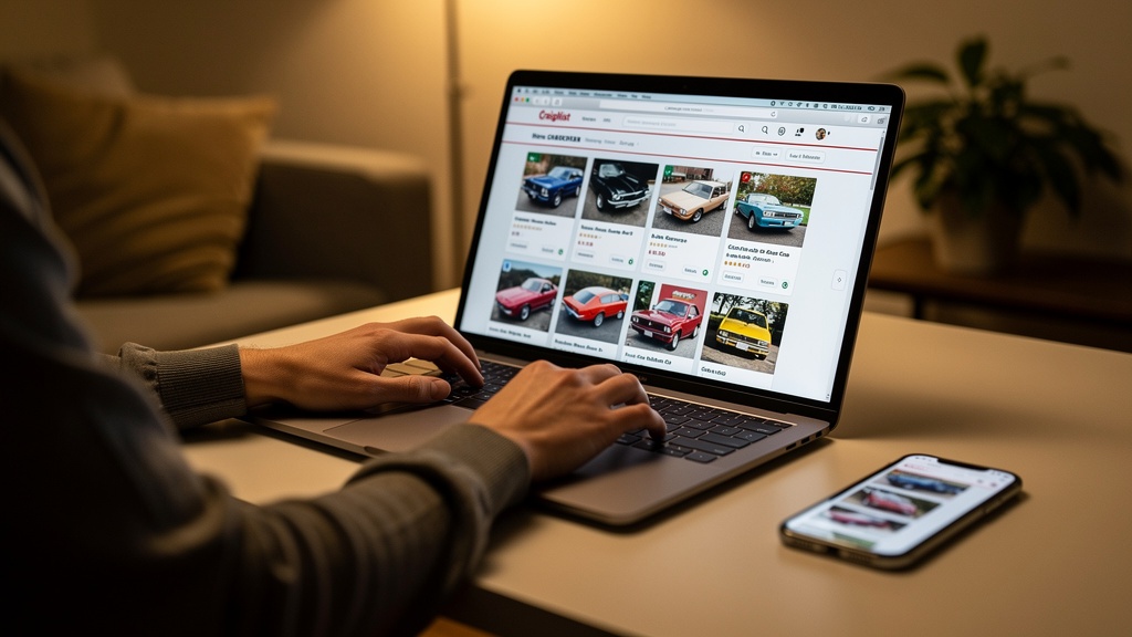 ネットで中古車を探す様子