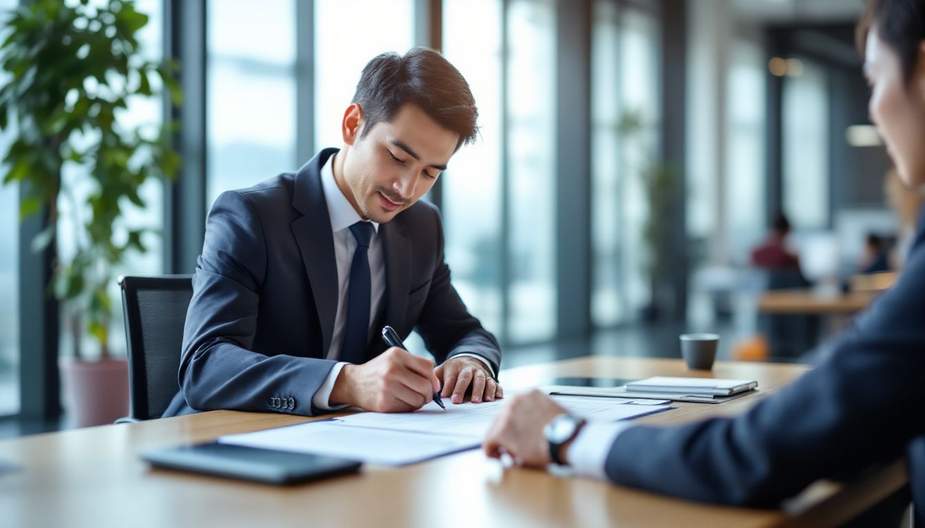 リース契約の署名