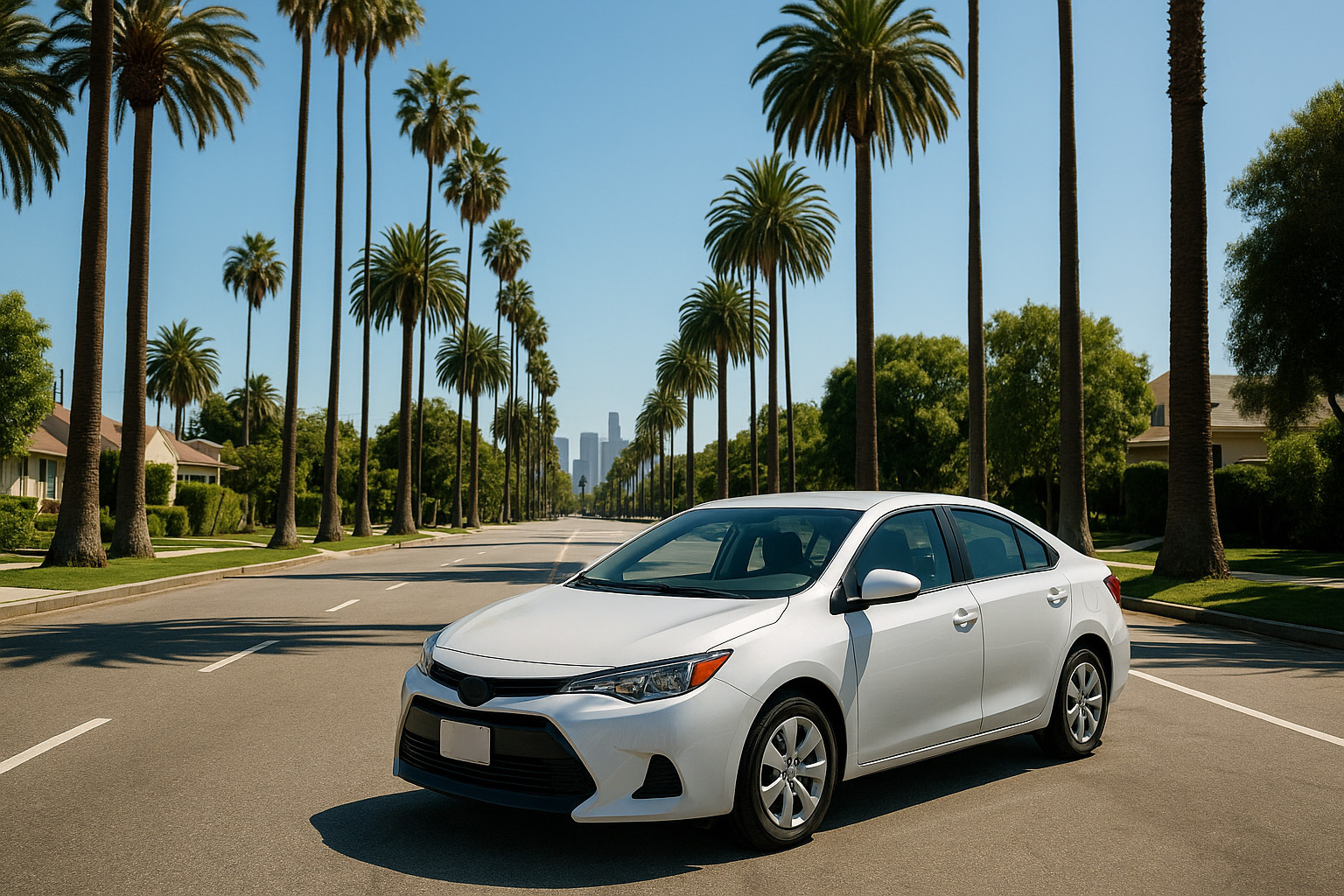 ロサンゼルスの風景と車